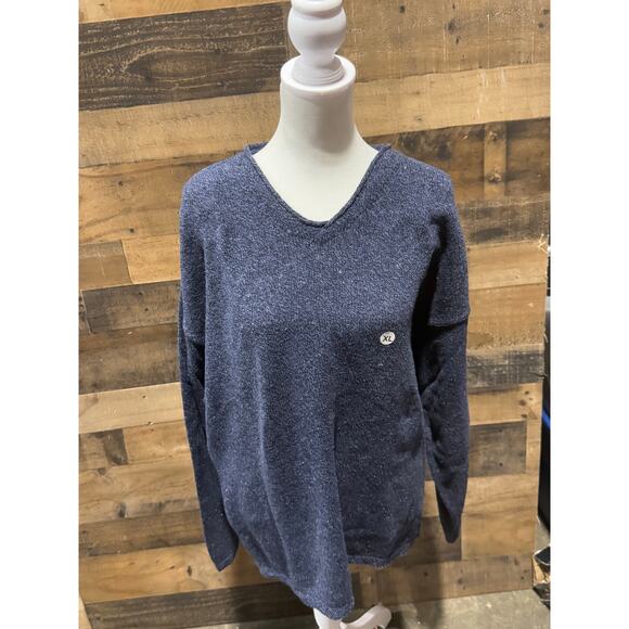 WhalerKnits- Navy Blue- Pull-over V Neck Sweater - Size XL - Picture 5 of 8